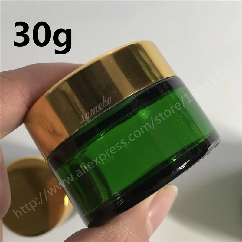 Бесплатная доставка 10 шт./лот 20 г 30 50 зеленая стеклянная банка бутылка для Крема
