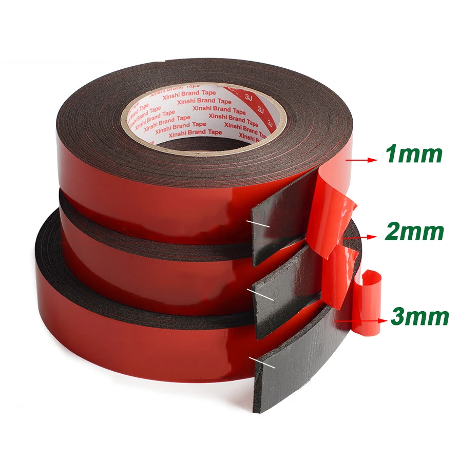 

1-3mm thickness Black Super Strong Self Adhesive Foam Car Trim Body Double Sided Tape Mobile phone dust-proof tape
