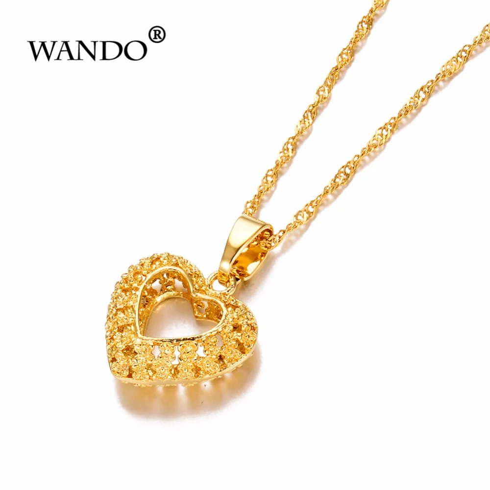 WANDO Индии золото ожерелье, подвеска из золота кулоном женское колье, подарок девушке в Африку на Ближнем Востоке, Африке, Дубай ювелирные p41