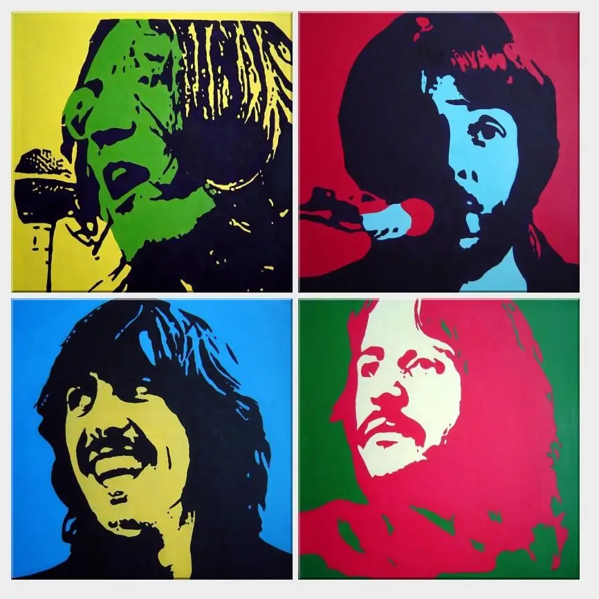 The Beatles Canvas Set Oil Painting Pop Art Portrait 