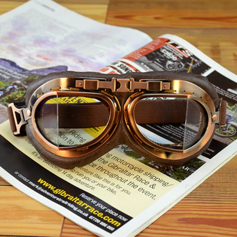 Шлем стимпанк медные стаканы мотоцикл летные защитные очки Винтаж пилот байкер очки защитные очки