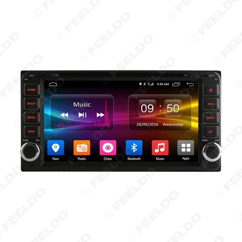 Sale FEELDO 7"  Android 6.0 (64bit) 2G/32G/4G Car DVD GPS Radio For Toyota 2DIN RAV4/Corolla/HILUX/Land Cruiser/Prado/Fortuner/Camry 2