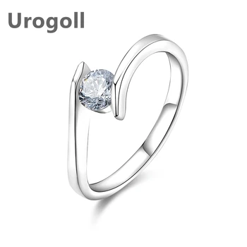 

Noble Women 925 Sterling Silver Ring Inlaid Zircon Simulation Drill Wedding Bridal Silver Ring Jewelry Zirconia Rings For Girl