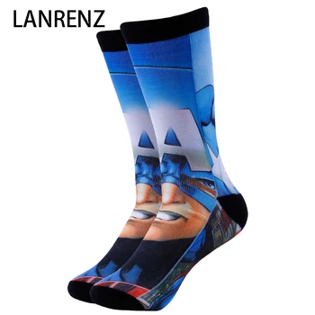 

2020 comic Steve Rogers printing Men and women fashion Funny socks 3d printed socks 200 knitting oil painting compression sock