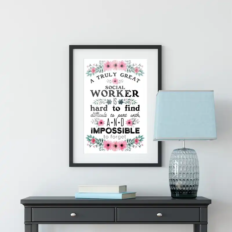 Great Social Worker Gift Appreciation Print And Poster Goodbye
