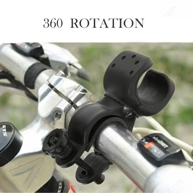 

2.5 360 Torch Clip Mount Bicycle Headlight Bracket Flashlight Clip Non-slip Rubber Gasket Rotating Lamp Clip Bicycle Accessories