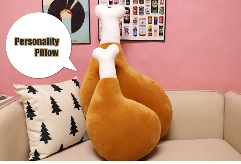 Dorimytrader Kawaii Chicken thighs Simulation Pillow  Large Soft Chicken Legs Toy Nap Cushion Creative  Pillow Gift 90cm 110cm DY50254  (3)