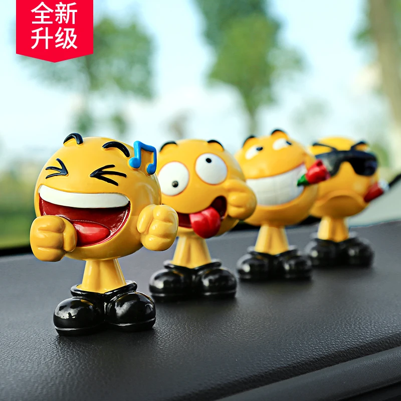 

Car-mounted expression pack spring head shaking doll car ornaments net red cute creative car interior accessories smiling face