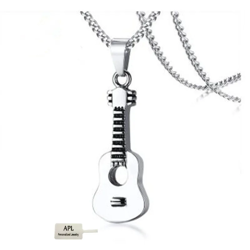 

APL - Fashion Cool Punk Steel Titanium Steel Stainless Steel Guitar Pendant and Necklace Men's and Women's Jewelry