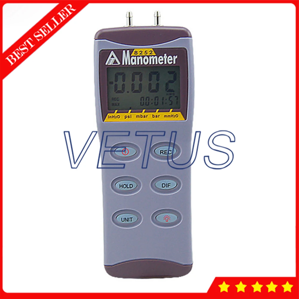 

AZ8252 2psi Manometer Digital Manometer High-precision Pressure Gauge Differential Pressure Meter vacuum gauge Tester