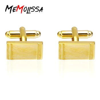 

MeMolissa 3 Pairs Golden laser Long Square cufflinks for mens Brand cuff buttons cuff links High Quality abotoadura Jewelry