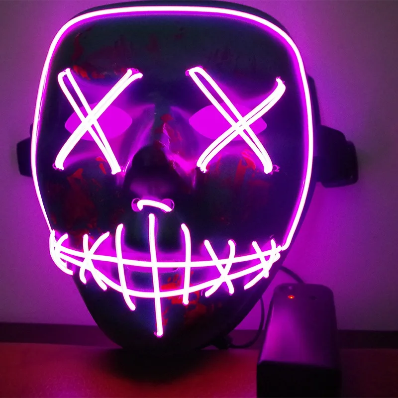 Маска на Хэллоуин, светильник EL Up, Забавные Маски, маска для продувки, для праздников, для костюмированной вечеринки, Вечерние Маски - Цвет: HL0761MR