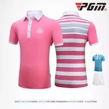 PGM/детская одежда для гольфа летняя футболка с короткими рукавами и воротником на пуговицах для девочек дышащая Спортивная одежда для гольфа