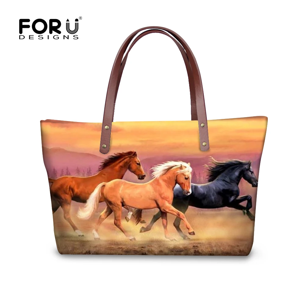 FORUDESIGNS Crazy Horse Prints Wome большие сумки на плечо высокого качества винтажные сумочки через плечо для женщин Bolsa Feminina