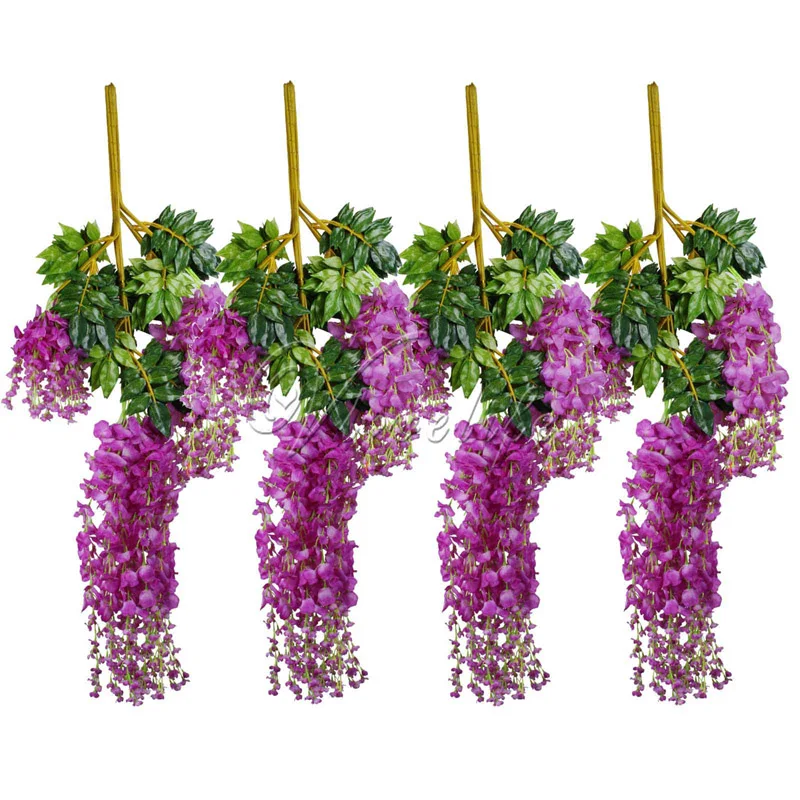 24pcs/lot 105cm Silk Wisteria Artificial Hanging Flowers Hanging Fake Flower for Wedding Party Home Garden Decoration 24pcs/lot 105cm Silk Wisteria Artificial Hanging Flowers Hanging Fake Flower for Wedding Party Home Garden Decoration