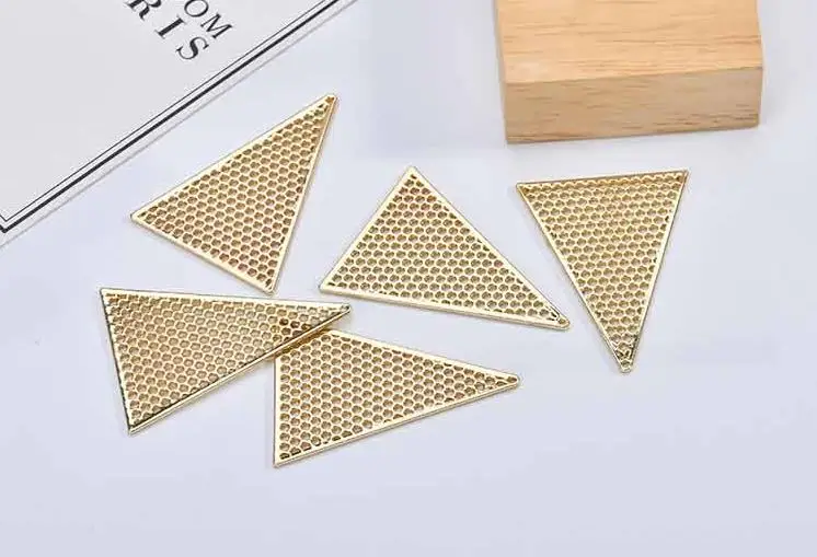 DIY ювелирные изделия для ушей, сплав, простые геометрические выдолбленные листья, треугольные круглые серьги, материал, кулон, 6 штук