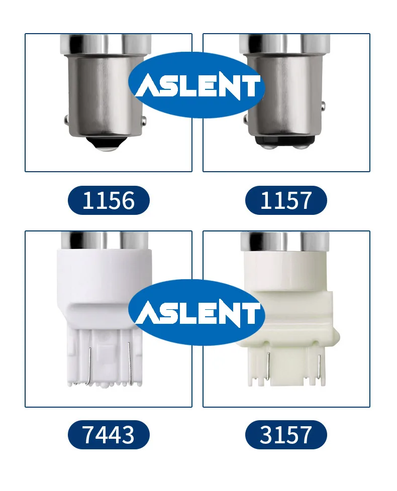 ASLENT T20 W21/5 Вт 7443 светодиодный лампы T25 3157 p27/7 Вт автомобильный тормоз обратного светильник 1157 BAY15D P21/5 w 12V светодиодные лампы 1156 BA15S P21W сигнал поворота