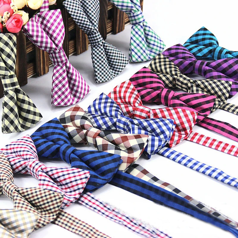 

2018 High Quality Fashion Casual Men Cotton Bow Tie Men's Bowties For Butterfly Cravat Plaid & Checks Tuxedo Bow Necktie