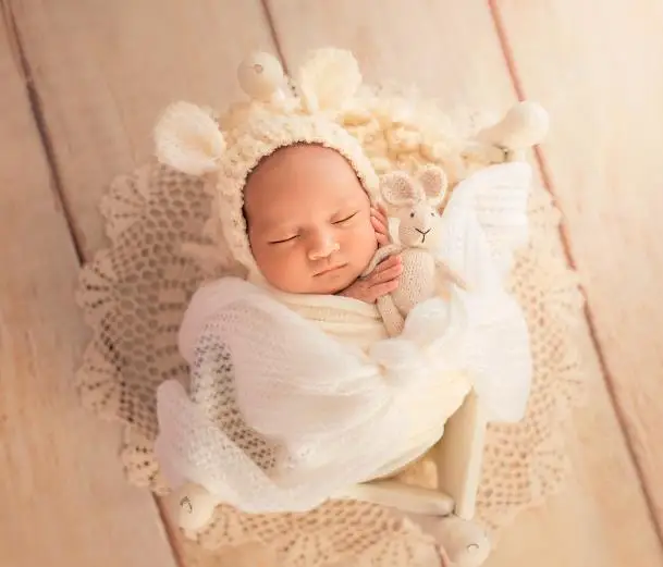 hat and toy Белая шапочка кролика Игрушка реквизит для фотографии новорожденных писака животных пасхальное Тедди наряд кролика Подставки для фотографий Детские Симпатичные Hat - Цвет: hat and toy