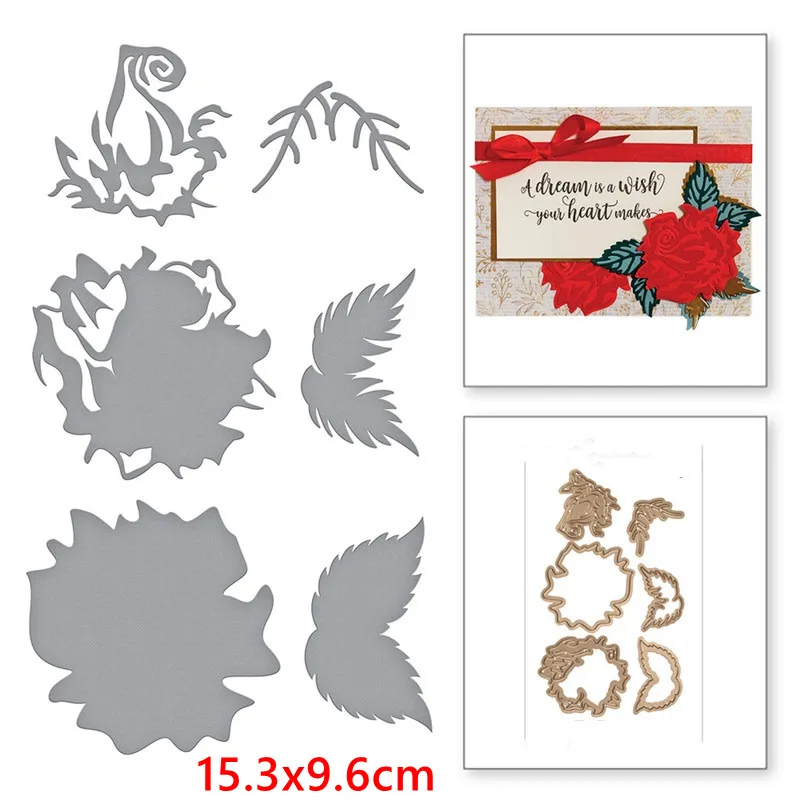 

6PCS Layering Rose Metal Cutting Dies Stencil For Scrapbooking Embossing DIY Paper Card album Handcrafts Templates 2019