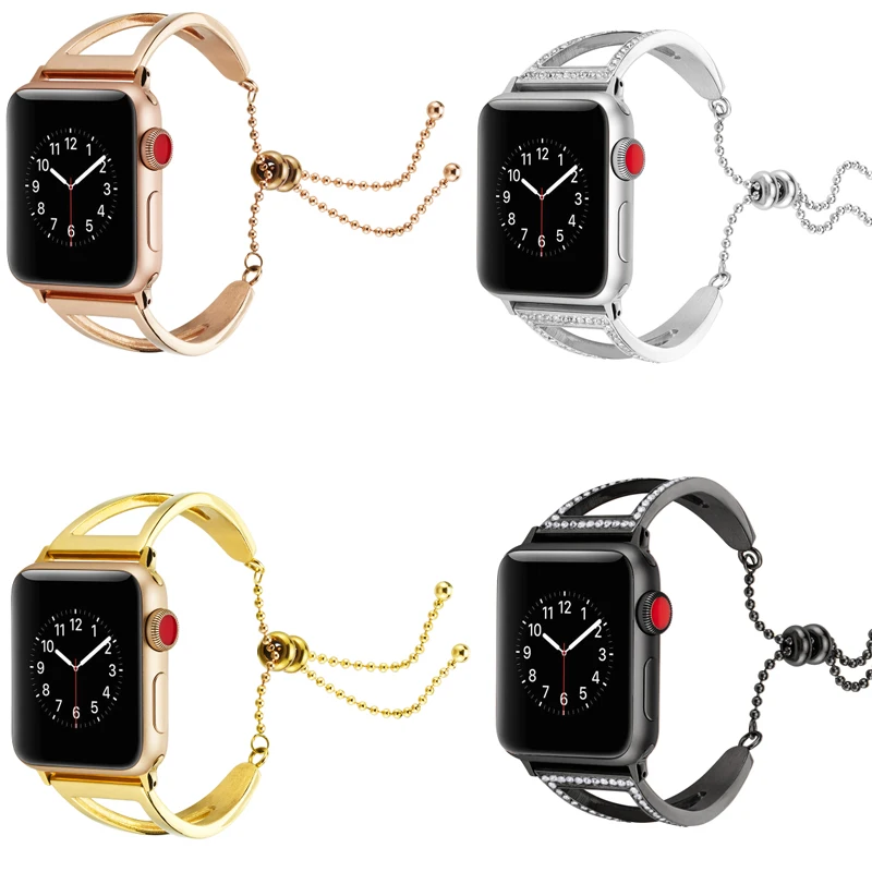 

Bracelet for Apple Watch Bands Women 38mm 42mm 40mm 44mm Stainless Steel with Pendant Strap for iwatch wristband series 5 4 3 2 1