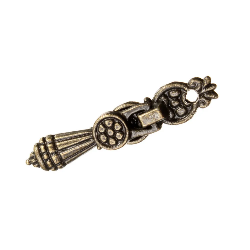 10pcs Jewelry Wooden Box Pull Handle Drawer Knobs Antique Bronze Flower 5.2cm x1.1cm