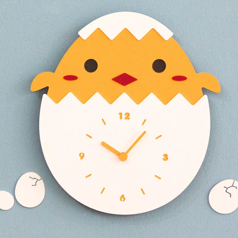 Children's Room Bedroom Cartoon Wall Clock Mute Wall Chart Diy Clocks Wall Home Decor Modern