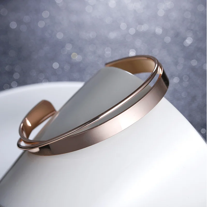 

Vintage Open Cuff Bracelet Bangles Womens Gold Color Double Layered Charms Bracelet Jewelry Gift Fashion pulseras bijoux femme