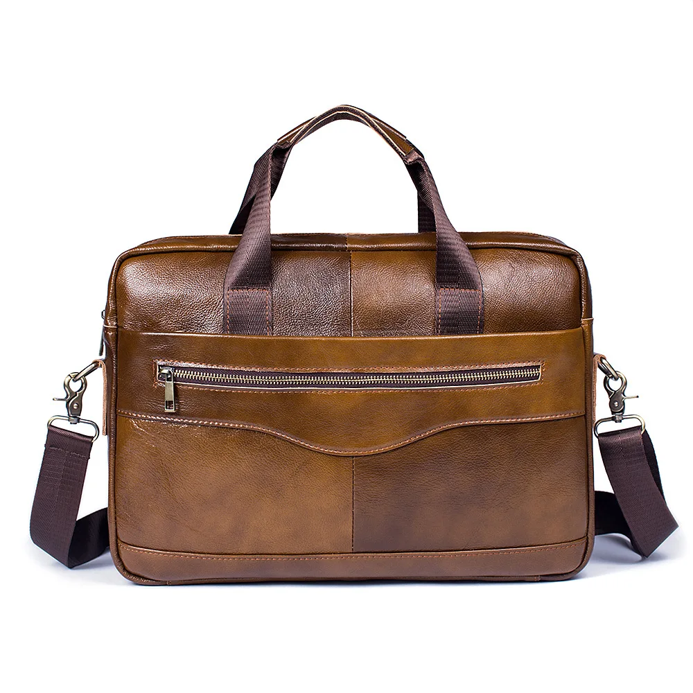 Factory direct Genuine Leather men's bag casual business cross section ...