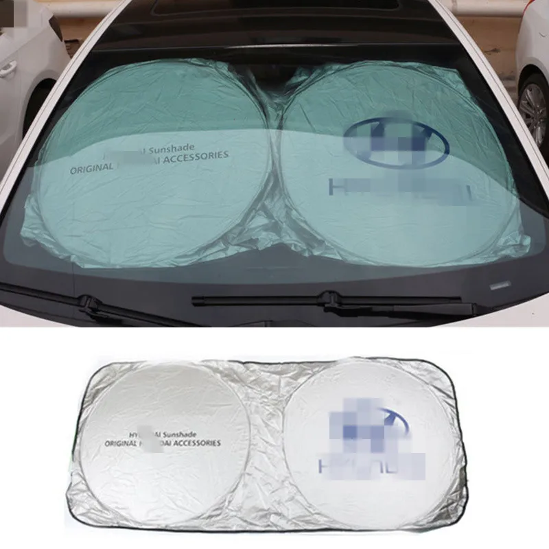 

1pcs 150cm * 70cm Car Sunshade Sun shade Front Rear For Hyundai creta solaris tucson 2017 ix35 i30 santa fe i40 i20 car styling