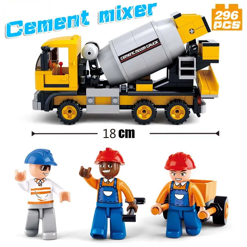 SLUBAN-0550-212pcs-Mixer-truck-series-Blocks-SimCity-construction-vehicles-DIY-Kids-Creative-Toy-Christmas-Gift (3)