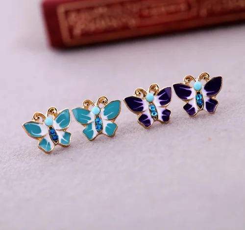 ed0023 At Least $8 Ms drops of oil drilling small butterfly earrings (can mix order) | Украшения и аксессуары