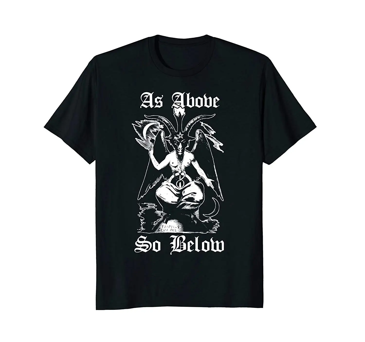 

As Above So Below Baphomet Black Magic Devil T-Shirt Youth Round Collar Customized T Shirts Top Tee Plus Size Harajuku