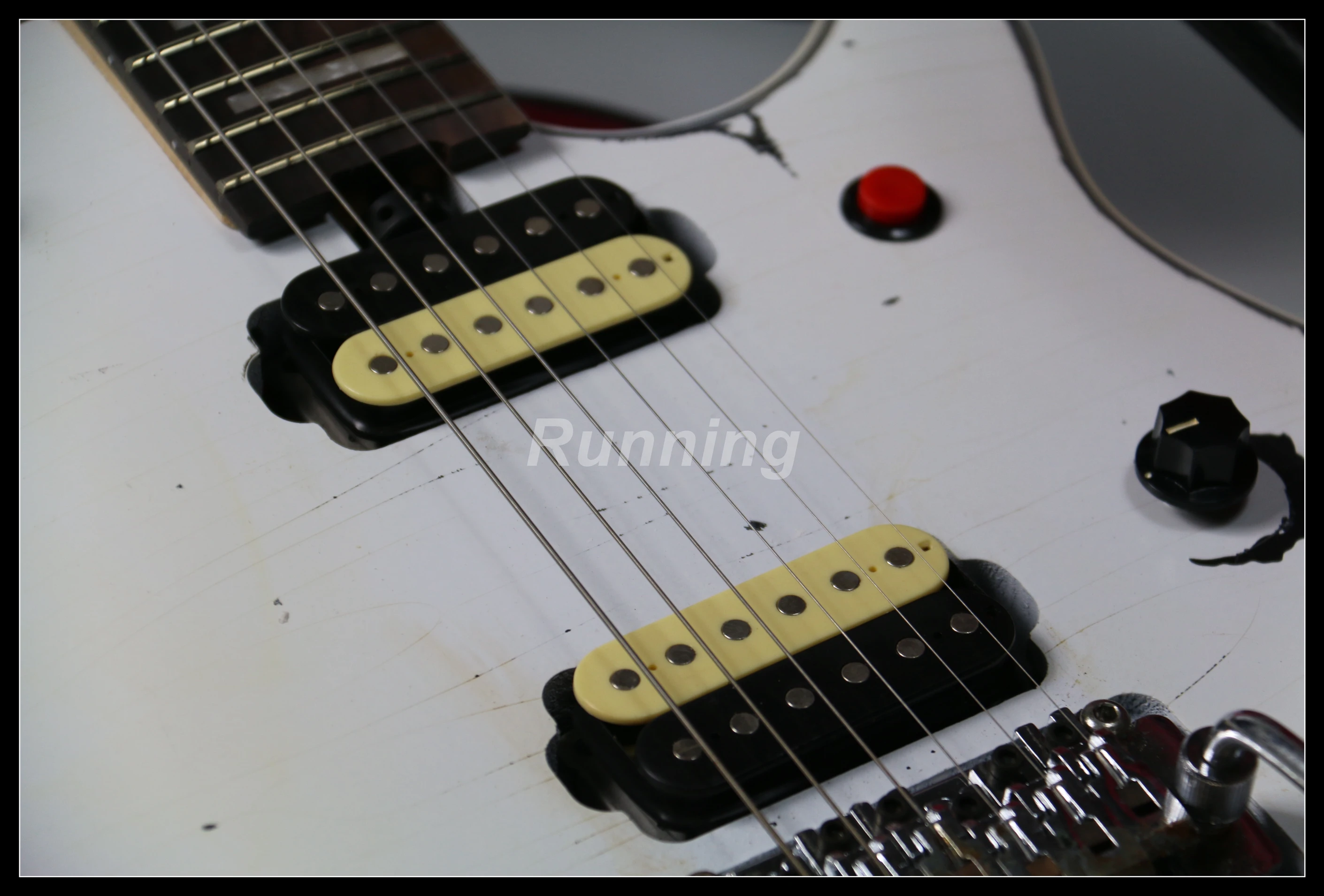 Высшее качество электрическая гитара Relic Wolfgang Zebra Humbucker Kill Swtich FR Bridge белого