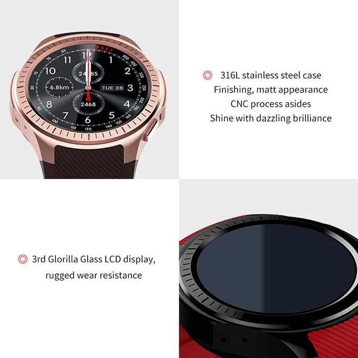 Microwear L1 Smartwatch телефон 1,3 дюйм, Bluetooth, GPS измерение пульса Шагомер монитор сна спортивные Смарт часы PK G05