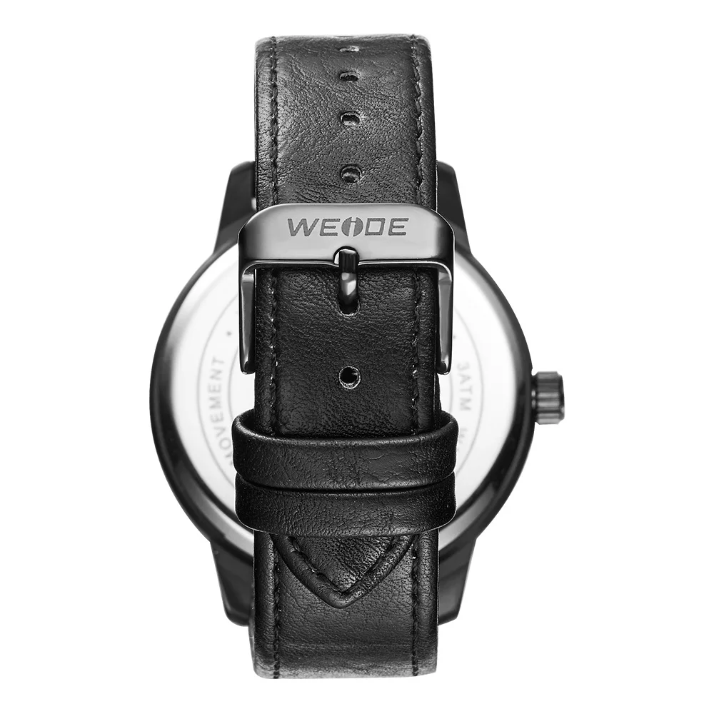 Мужские наручные часы WEIDE модные повседневные спортивные кварцевые с кожаным