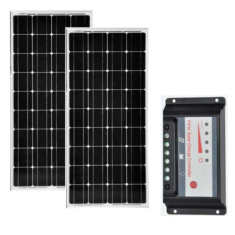 

Kit Solaire Panel Solar 200w 12v Solar Charge Controller 12v /24v Auto LCD Display Lighter LED Camera Cavaran Boat Motorhomes