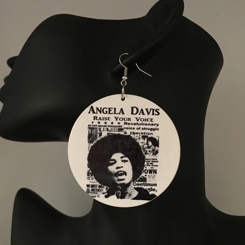 

Free Shipping!Angela Davis Wooden Earrings