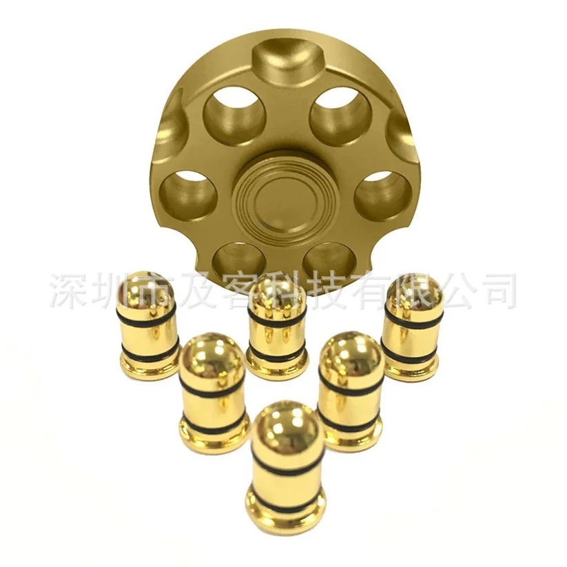 

1PC Copper Revolver Bullet Clamp Fingertip Gyro Disk Shape Finger Spiral Gyroscope Fidget Spinner 6cm Hobbies for Adults