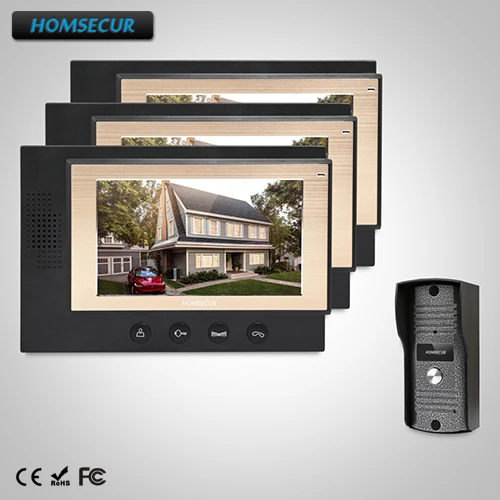 

HOMSECUR 7" Video&Audio Home Intercom with Metal Case Camera for House/Flat (TC031+TM701-B)