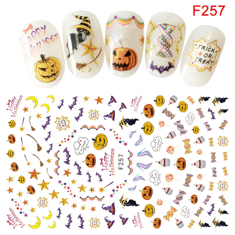 

Nail Art Sticker Adhesive Women DIY Manicure Halloween Tips Decoration Stickers OR88