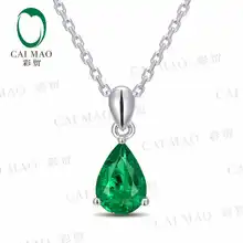 Caimao натуральный 1,01 ct изумруд 18KT/750 Белое золото ct полный разрез ювелирные изделия драгоценный камень-подвеска