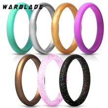 2018 novo 2.7 milímetros Hipoalergênico Crossfit Esportes Flexível Anel de Dedo de Silicone FDA Food Grade Silicone Anel Para Anéis de Casamento Das Mulheres