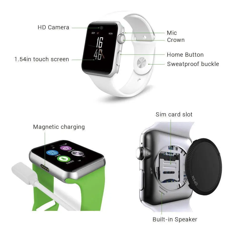 Timethinker DM09 Smart Watch Camera HD Sports Smartwatch Bluetooth Call SIM Card Relogios GSM Facebook WhatsApp Twitter Watches