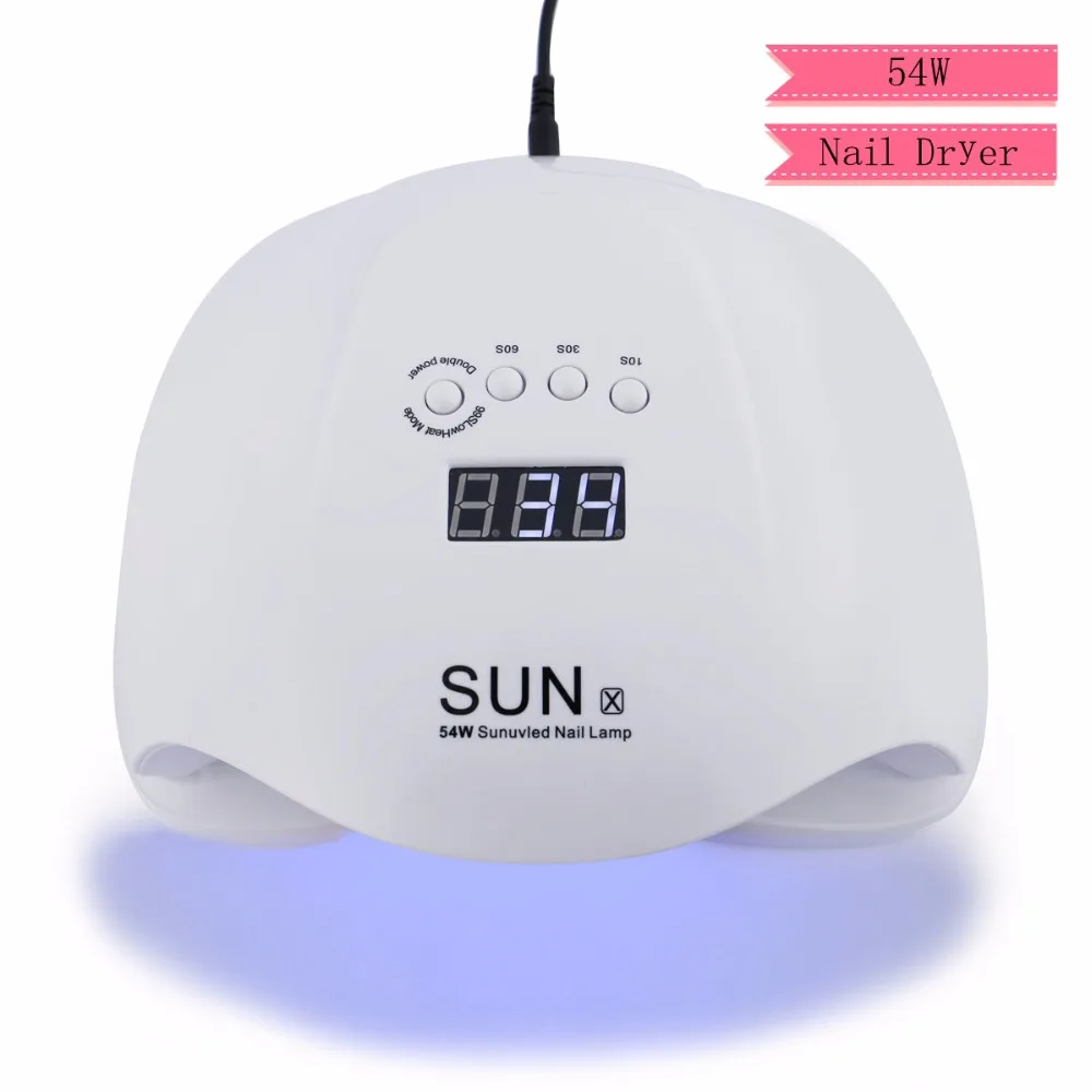 

54W UV LED Lamp Quick Drying Automatic Sensor Nail Dryer For Manicure Nail Polish Gel Art Tool Fit UV LED Gels Dual Light Source