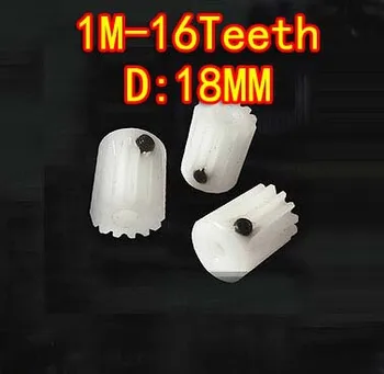 

1M-16T plastic POM nylon with convex spur gear transmission DIY model-Hole D:5MM long:22MM