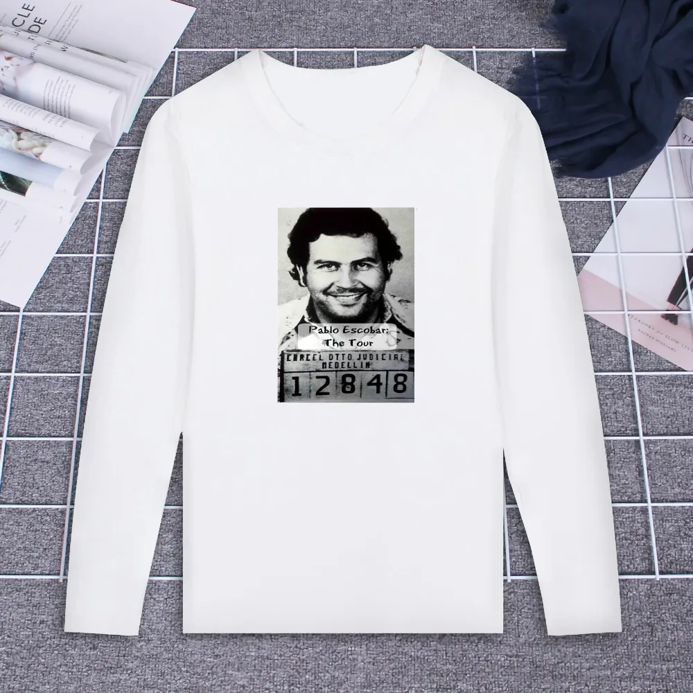 

New Long Sleeve T Shirt Pablo Escobar Colombia Classic Fi Design Art Print 100% Cotton Top Tee Casual O Neck Streetwear Clothing