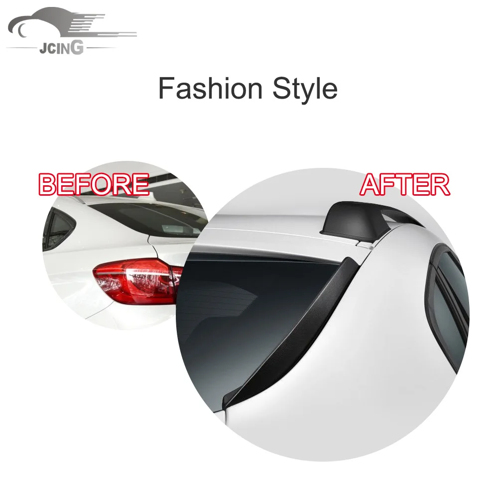 Car Rear Window Fin Side Fins Wing Windshield Spoiler For BMW E71 X6 X6M 2008-2013 PU Black Primer 1Pair
