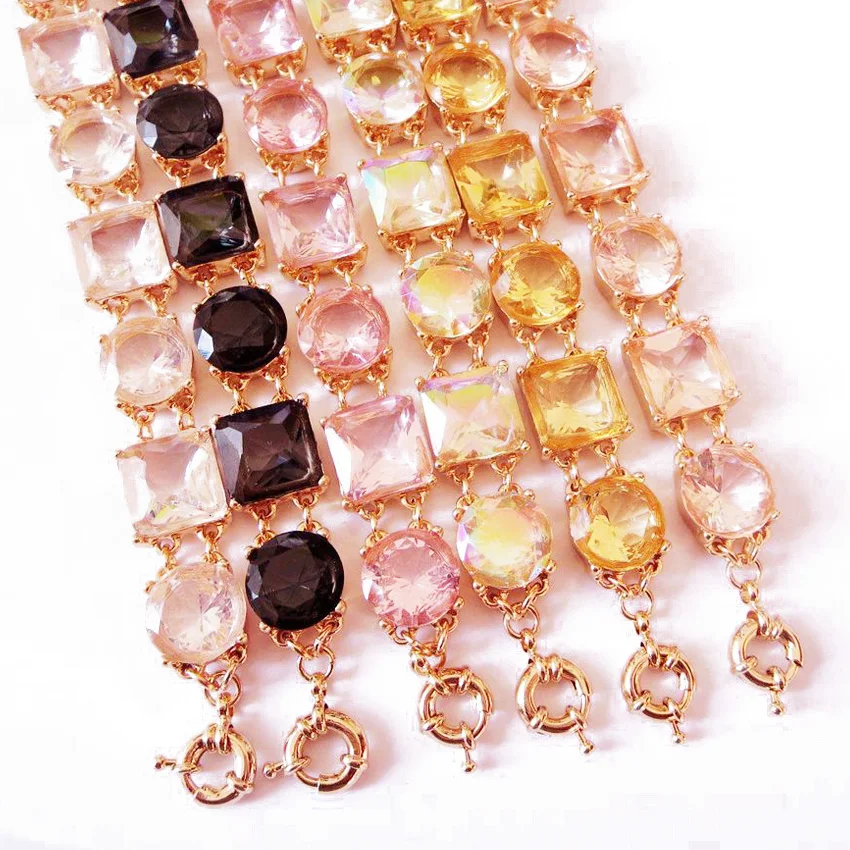 

Free Shipping Wholesale New Colors Arrival One Square One Round Bracelet