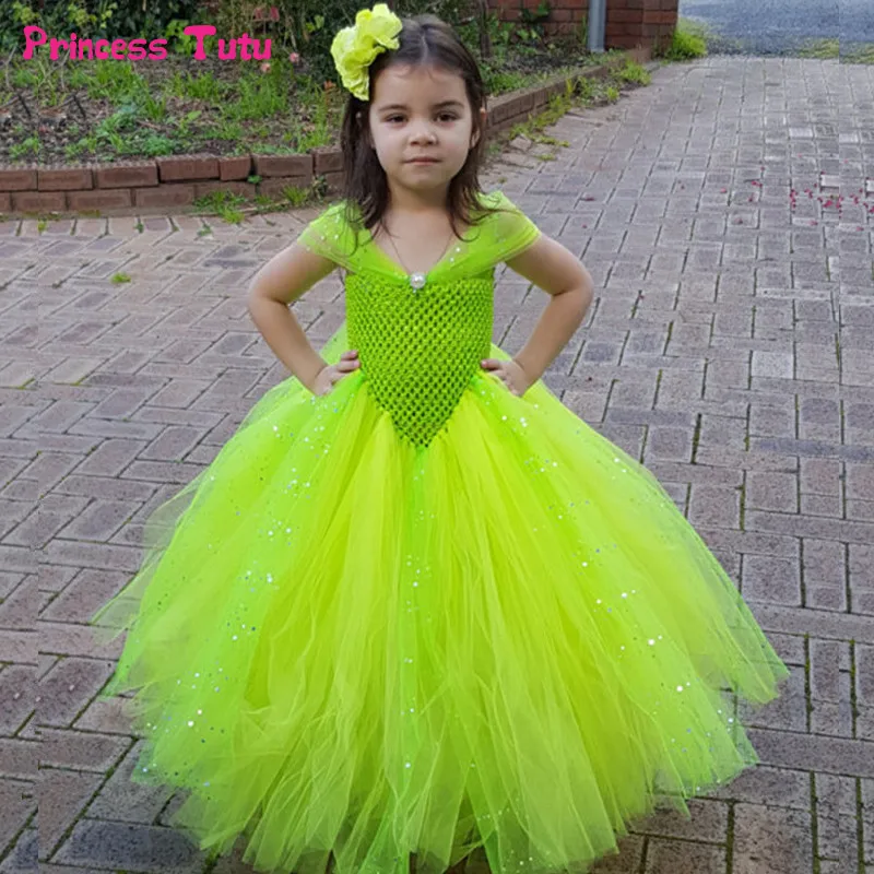 Блестящее платье принцессы Золушка, Эльза, Белль платье для девочек Пышное Бальное платье с юбкой-пачкой платье для девочек; маскарадные Праздничное платье для девочки платье для дня рождения Косплэй костюм